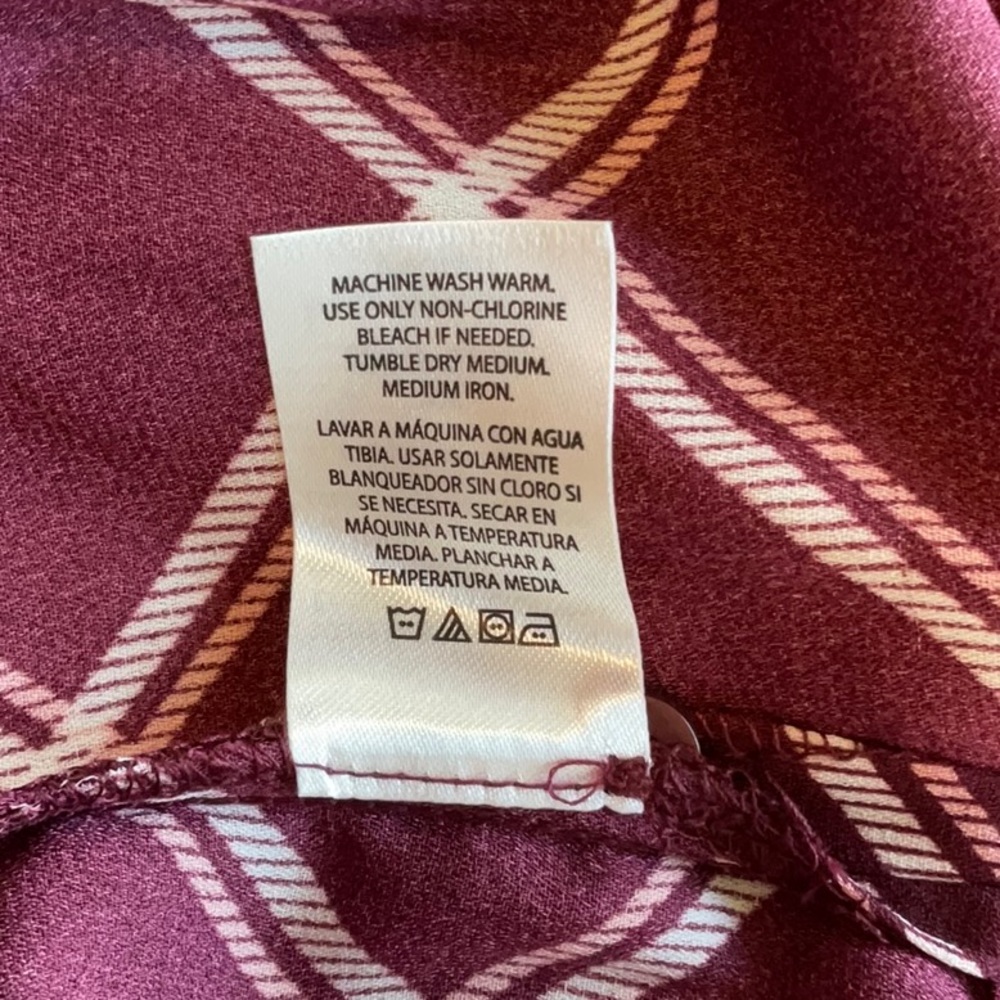 Terra & Sky Burgundy Plaid with Lace Button Down Blouse Size 2X, NWT - Picture 14 of 15